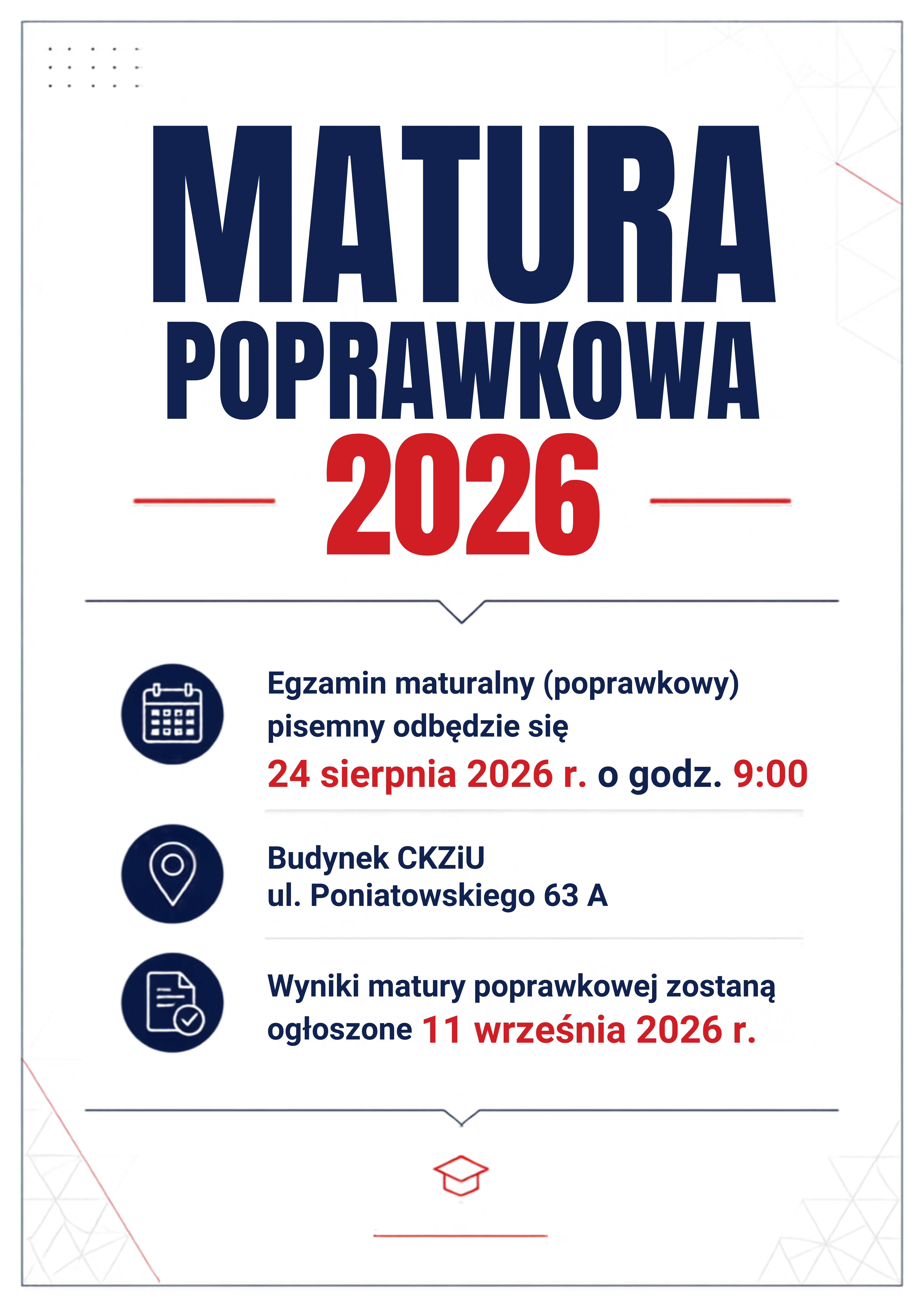 Plakat Matura poprawkowa 2026